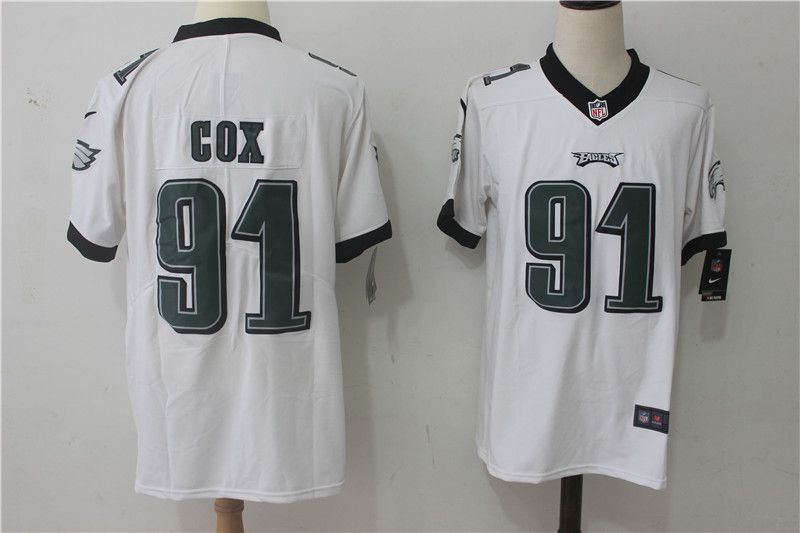 Men Philadelphia Eagles 91 Cox White Nike Vapor Untouchable Limited NFL Jerseys